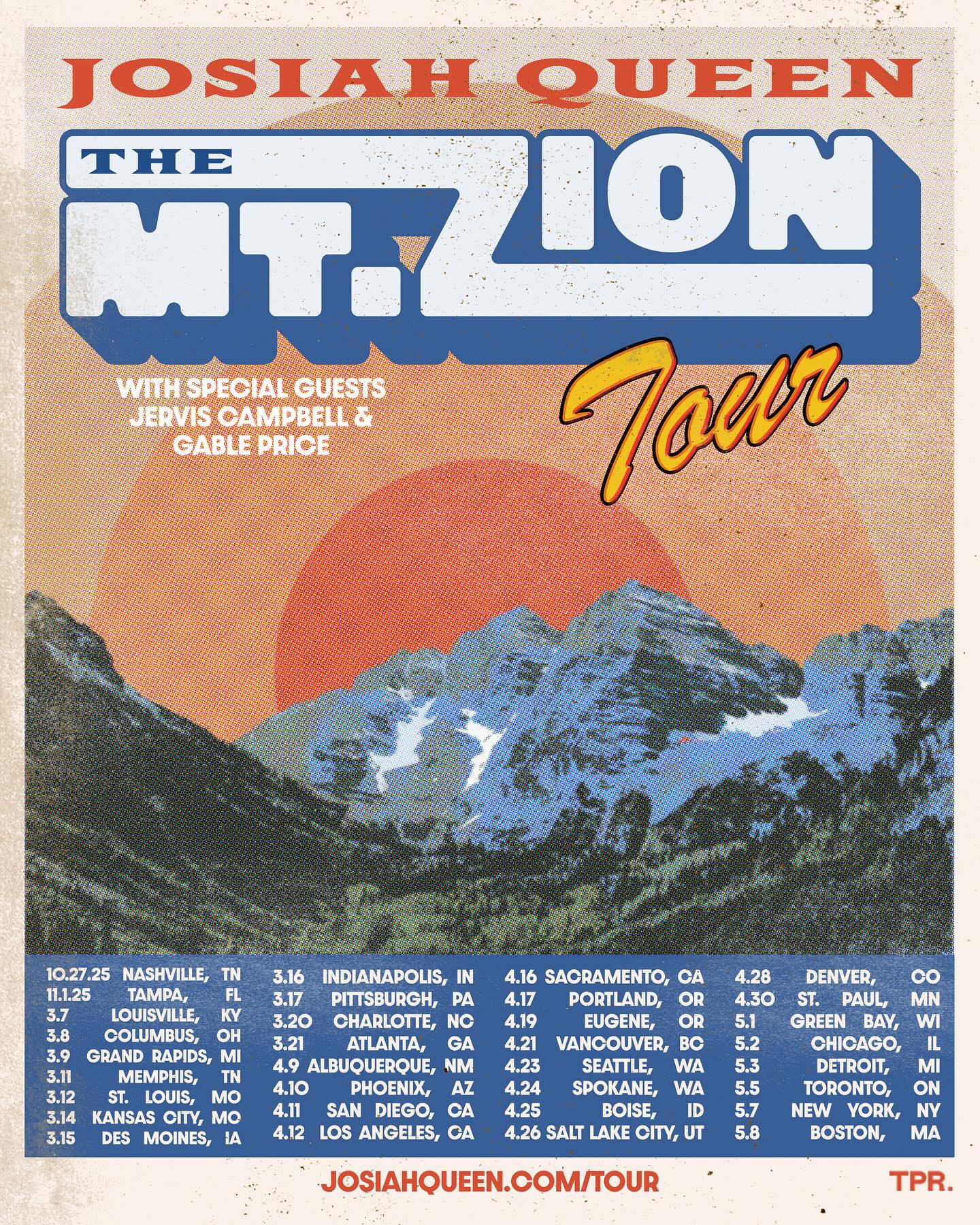 Josiah Queen Mt Zion Tour Poster 2026